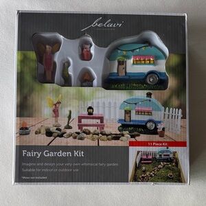 NWT Aldi Fairy Garden Kit with Blue and White Caravan
